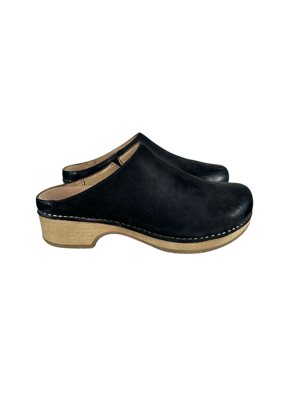 DANSKO Brenda Minimalist Mules in black burnished suede - Picture 1 of 10